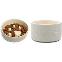 Scruffs Icon Slow Feeder & Drink Bowl Set - Light Grey 20cm