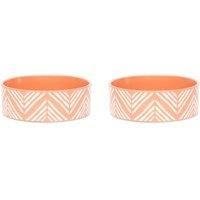 Scruffs Aztec 2pc Ceramic Dog Bowl Set - Terracotta 15cm