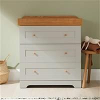 Tutti Bambini Rio Chest Changing Unit - Oak & Dove Grey - Poor Packaging