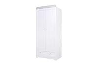 Tutti Bambini Wooden Wardrobe for Childrens Bedroom | Rio Series | Solid Pine Nursery Furniture in (White/Dove Grey)