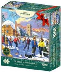 Kevin Walsh Christmas Collection Skating By The Church 1000 Piece Jigsaw Puzzle