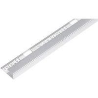 Homelux 12mm Metal Square Silver Tile Trim 2.44m