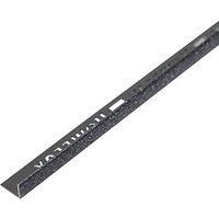 Homelux Polished Grey Glitter Silver Effect 10mm Straight Aluminium Tile Trim