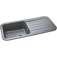 Abode Dune 1 Bowl Granite Composite Kitchen Sink Grey Metallic Reversible 1000 x 500mm (833RK)