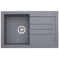 Abode Xcite 1 Bowl Granite Kitchen Sink - Grey