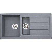 Granite sink Inset Kitchen Sink 1000mm L x 500mm W - Grey Metallic Abode AW3162