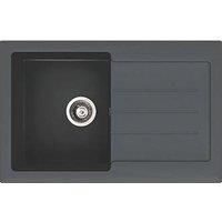 Abode Xcite 1 Bowl Granite Composite Kitchen Sink - Metallic Black