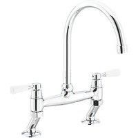 Streame by Abode ACT3021 Traditional DeckMounted Bridge Mixer Chrome (758JM)