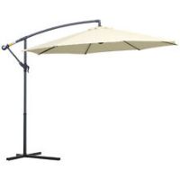 Outsunny 3m Garden Parasol Sun Shade Banana Umbrella Cantilever Beige