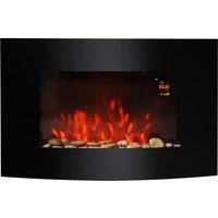Led Backlit Glass Electric Wall Mounted Fireplace Fire Back Lights