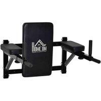 HOMCOM Wall Mounted Dip Station Knee Leg Raise Chin Up Pull Up Rack Home Gym Fitness Exercise Workout Bars New