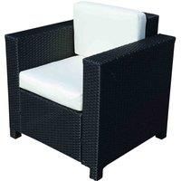 Outsunny 1 Seater Rattan Garden All-Weather Wicker Weave Single Sofa Armchair with Fire Resistant Sponge - Black