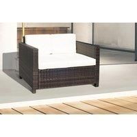 Outsunny Rattan 2 Seater Sofa Chair All-Weather Wicker Weave Chair Outdoor Garden Patio Furniture - Brown