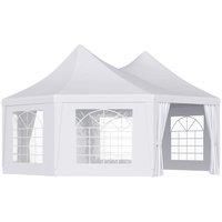 Outsunny 6.8 x 5m Garden Octagonal Gazebo Party Wedding Tent  Heavy Duty Marquee