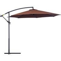 Outsunny 3M Hanging Banana Parasol Sun Shade Garden Patio Umbrella Cantilever