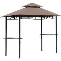 8ft Outdoor Double-tier BBQ Gazebo Shelter Grill Canopy Barbecue Tent Patio Deck