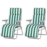 New Garden Outdoor 2 Sun Recliner Chairs Reclining Lounger With Cushion 3 Colors