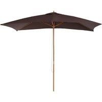 Outsunny 3x2m Wooden Garden Parasol Sun Shade Patio Outdoor Umbrella  Coffee