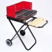 Outsunny Foldable Charcoal Trolley Barbecue BBQ Grill Cooker Smoker W/ Wheels