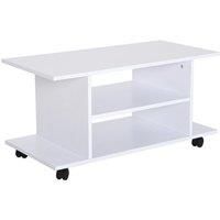 Modern TV Cabinet Stand 3 Tier shelf Storage Shelves Table Wheels