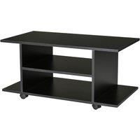 HOMCOM Modern TV Cabinet Stand Storage Shelves Table Mobile Bedroom Furniture Bookshelf Bookcase Black New