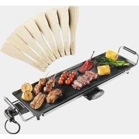 VonShef XL Teppanyaki Grill - Electric BBQ Table Top Grill with Adjustable Temperature Control and 8 Spatulas - 2000W