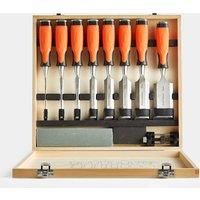 VonHaus 10pc Chisel Set - with Sharpening Stone, Honing Guide and Storage Case