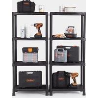 VonHaus Plastic Shelving Garage Racking Unit 4 Tier Lightweight Pack of 2