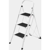 VonHaus Heavy Duty Steel Folding Portable 3 Wide Step Ladder with Gripped Tread Anti-Slip