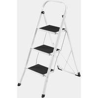 VonHaus Heavy Duty Steel Folding Portable 3 Wide Step Ladder with Gripped Tread Anti-Slip