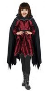 Forever Young Girls Magnificent Vampire Costume Dress with Cape (5-6