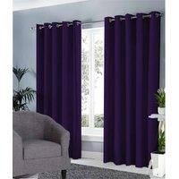 groundlevel.co.uk Room Cooling/Warming Thermal Ring Top Blackout Curtains - Purple 66 x 54
