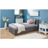 Side Lift up 3ft Ottoman bed Single fabric storage bed Silver