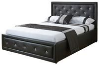 Hollywood 5ft King Size / 150cm Faux Leather Gas Lift Up Bedframe in Black