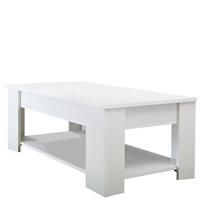 Modern Lift Up Top Coffee Table Storage Area Shelf Occasional Lap Top White