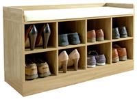 Kempton Shoe Bench Hallway Shoe Storage Rack - Oak, Grey, Walnut or White
