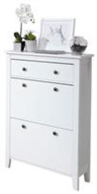 White Tiered Shoe Cabinet White