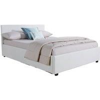 White Side Lift Faux Leather Ottoman Bedframe