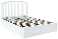 MADRID WOODEN OTTOMAN STORAGE BED GAS LIFT UP 4FT6 DOUBLE 5FT KING OAK WHITE