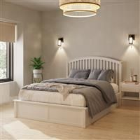 Madrid 5ft King Size Wooden Ottoman Bed - Solid White