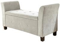 VERONA CHENILLE DIAMANTE WINDOW SEAT OTTOMAN STORAGE BOX BLANKET BENCH FOOTSTOOL