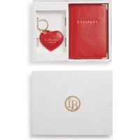 LaBante London Ash Passport Holder & Key chain Gift Box in Red