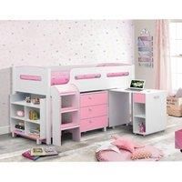 Julian Bowen Marley Cabin Bed With Storage And Desk  Pink