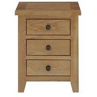 Julian Bowen Marlborough 3 Drawer Bedside, Oak