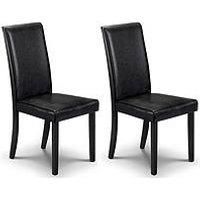 Hudson Black Dining Set 4 Faux Leather Chairs  -  Extra Chairs Sold Separately