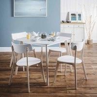 Casa Dining Set in White and Limed Oak Finish Listed Separately