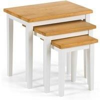 CLEO NESTED TABLES - TWO TONE WHITE/OAK FINISH - SOLID RUBBERWOOD - CLE002