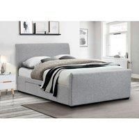 Capri Grey Upholstered Kingsize Bed With Under Bed Storage