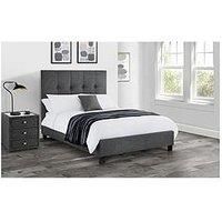Sorrento Slate Grey Fabric Buttoned Bed 4ft6 Double 135cm or Kingsize 5ft
