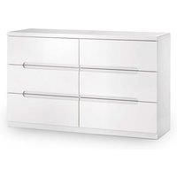Julian Bowen Manhattan White High Gloss Wide Chest of Drawers